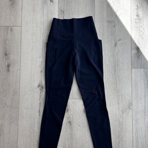 Athleta Navy Blue Salutation Stash High Rise Legging